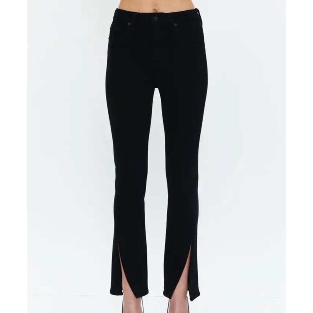 Pistola Womens 27 Teagan Jeans Black Vented Straight Rockstar Girlfriend Glam